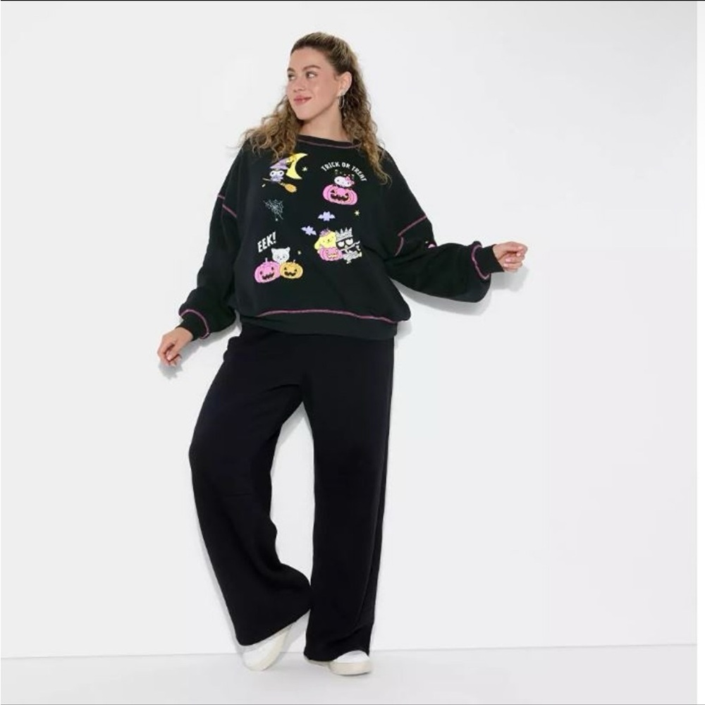 Sanrio Women's Hello Kitty Halloween Glow in Dark Graphic Sweatshirt, Size XXL - Picture 3 of 4